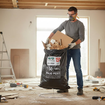 Sacchi Neri Spazzatura 90x120 cm - 40 Sacchi Grandi Resistenti XXL per Immondizia Condominiale e Indifferenziata - Buste Nere in Rotolo, Ultra Spesse e Antigoccia per Bidoni Grandi
