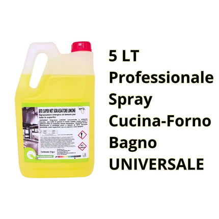 Sgrassatore universale tanica 5 lt Limone - Professionale Spray Cucina Forno Bagno Pavimenti - Offerta Made in Italy