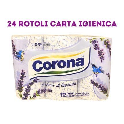 Carta Igienica 24 Rotoli, doppio velo in Pura cellulosa - Profumata alla Lavanda - Pura Cellulosa, Morbidezza Superiore e Aroma Rilassante