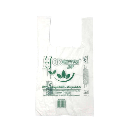 NAZUSA Shopper Biodegradabili Compostabili cm 27+16x50 - Scatola da 500 sacchetti, a Norma EN13432