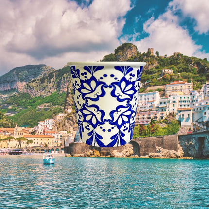 RFD 1000 Pz Bicchieri Caffe di Carta fantasia AMALFI - Biodegradabili Biocompostabili Tazzine 75 ml - Made in Italy