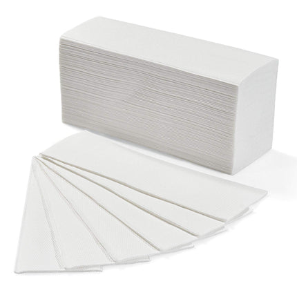 Asciugamani di carta piegati a Z monouso (anche per dispenser a C) - 50 pacchetti da 150 salviette - 7.500 salviette totali - Qualità Byness