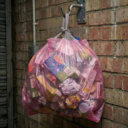 RFD 60 Sacchi Spazzatura 55x65 cm con MANIGLIE, 4 Rotoli da 15 Buste, Alta Resistenza Antigoccia, Formato 40 Litri per Raccolta Differenziata, AZZURRI, Ideale per Casa e Ufficio