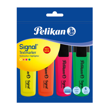 Pelikan 4 evidenziatori con punta a scalpello