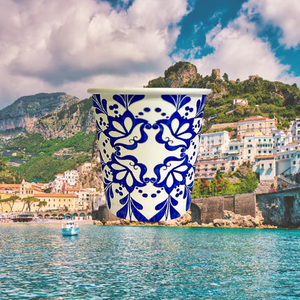 RFD 500 Pz Bicchieri Caffe di Carta fantasia AMALFI - Biodegradabili Biocompostabili Tazzine 180 ml - Made in Italy