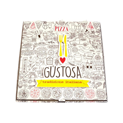RFD Scatole per pizza box in cartone 200 pz da 33x33 H 3,5 cm per asporto di pizza cibi caldi e freddi