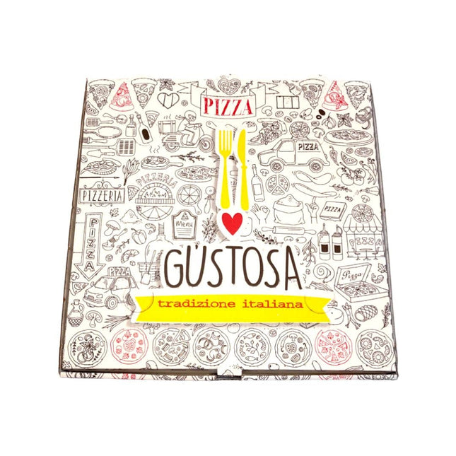 RFD Scatole per pizza box in cartone 400 pz da 33x33 H 3,5 cm per asporto di pizza cibi caldi e freddi