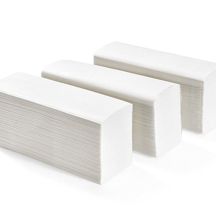 Asciugamani di carta piegati a Z monouso (anche per dispenser a C) - 50 pacchetti da 150 salviette - 7.500 salviette totali - Qualità Byness