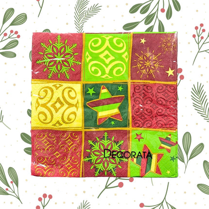 Tovaglioli Capodanno di Carta Decorazioni Capodanno Colorati 120 Pezzi 6 Confezioni 33x33 cm fantasia Feste di Natale per la tua tavola, ideali per feste ed eventi
