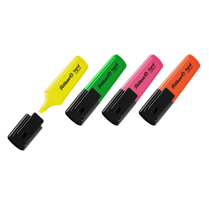 Pelikan 4 evidenziatori con punta a scalpello