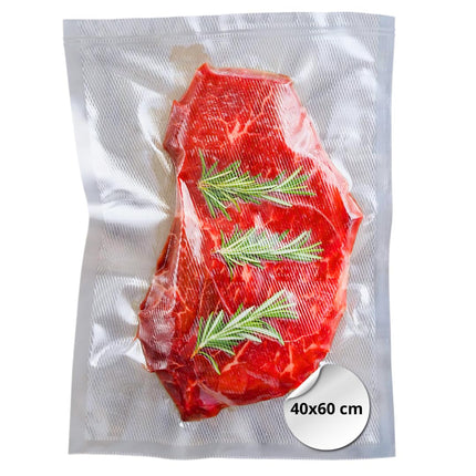 Sacchetti sottovuoto alimenti 100 pezzi 40x60 cm - Sacchetti Ideali per Conservazione Alimentare e Cottura Sottovuoto - Made in Italy