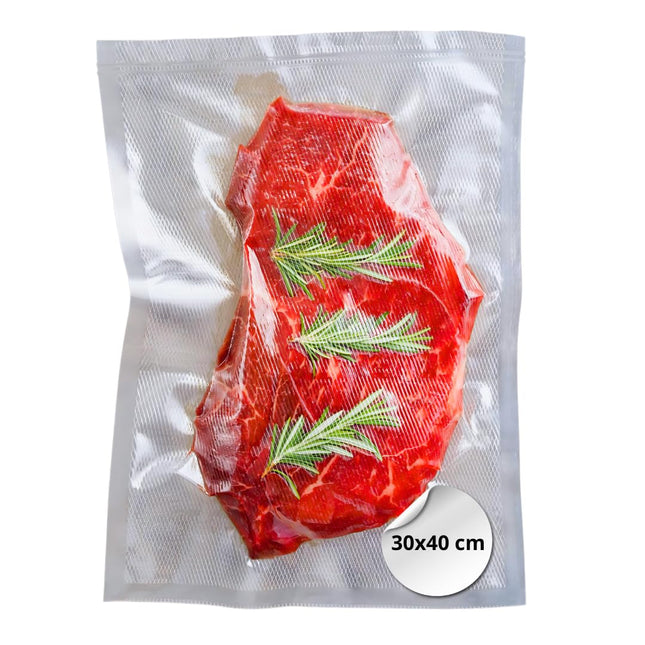 Sacchetti sottovuoto alimenti 100 pezzi 30x40 cm - Sacchetti Ideali per Conservazione Alimentare e Cottura Sottovuoto - Made in Italy