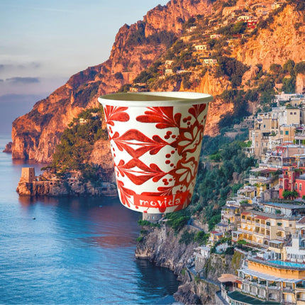 RFD 500 Pz Bicchieri Caffe di Carta fantasia AMALFI - Biodegradabili Biocompostabili Tazzine 75 ml - Made in Italy