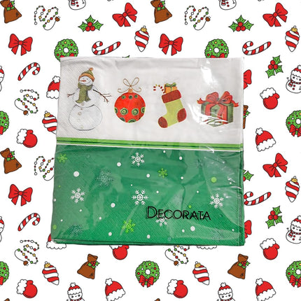 Tovaglioli Natalizi di Carta Decorazioni Natale Colorati 120 Pezzi 6 Confezioni 33x33 cm fantasia natale per la tua tavola, ideali per feste ed eventi