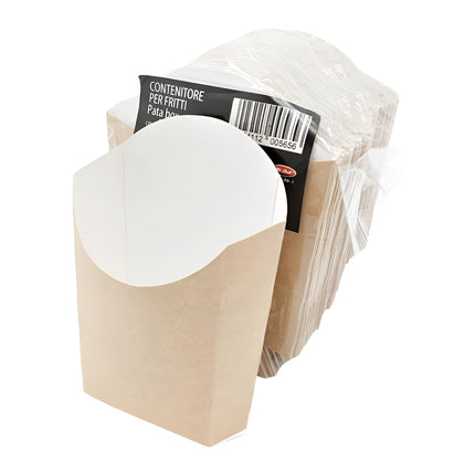RFD Contenitori per Fritti Confezione 200 Scatole per Fritti - 13x5,5x13 cm 250 ML- Per Asporto Con Rivestimento anti Grasso Usa e Getta