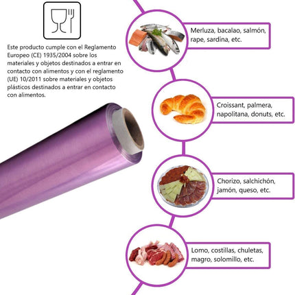 Pellicola trasparente per alimenti Clean Planet, ideale per la conservazione di alimenti, frutta, verdura, pelleria, pesce, salumi, carne. Rotolo extra grande 30 cm x 300 m
