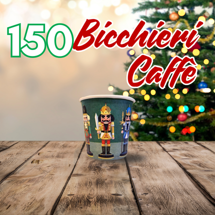 Set Tavola Natalizio - 60 Piatti Piani, 60 Piatti Fondi Rossi, 100 Tovaglioli Fantasia Natale, 150 Bicchieri per Acqua, 150 Bicchieri Caffè 75 ml e 150 Bicchieri 180 ml - Perfetto per Feste e Pranzi di Natale!