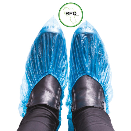 100 Copriscarpe Monouso Resistenti e Impermeabili - in CPE, Resistenti, Antiscivolo e Impermeabili - Ideali per Uso Domestico, Professionale e Industriale