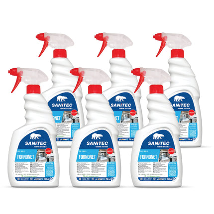 Sanitec, Fornonet, Detergente Alcalino Schiumogeno Super Concentrato per Forni, Grill e Piastre, Rimozione Rapida di Incrostazioni e Residui di Cottura, 100% Made in Italy, Flacone 750 ml