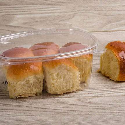 CONTITAL B07 | Contenitori per Alimenti 2000 CC con Coperchio a Cerniera | Vaschette Ovali Monouso in PET | Ideali per Take Away e Conservazione | Vaschette Plastica per Cibo da Asporto | 50 Pezzi