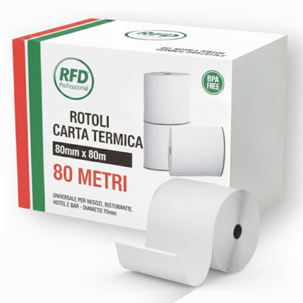 Rotoli Carta Termica 80x80mm Omologati - Alta Qualità BPA Free (Confezioni da 10, 30, 50 pezzi)