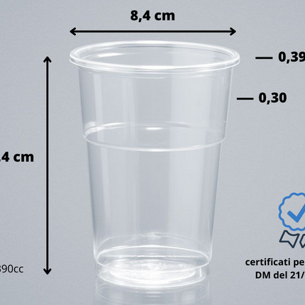 100 bicchieri kristal in plastica da cocktail/birra effetto cristal 200cc | 250cc | 300cc | 350cc | 400cc | 500cc