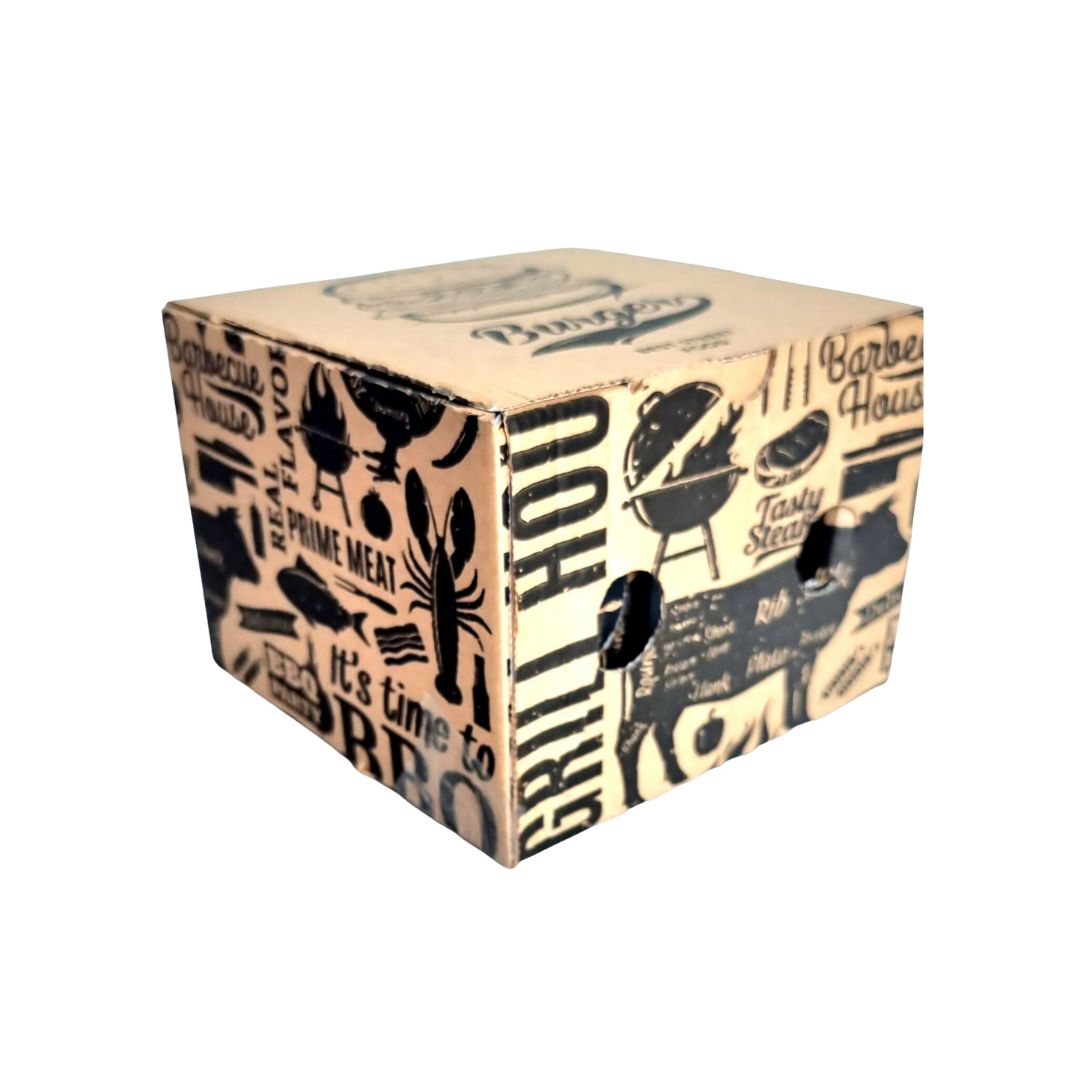 Scatole Hamburger Take Away - 400 Pezzi, 14.5x14.5x8 Cm, Biodegradabili, Coperchio Ribaltabile - Foto 4