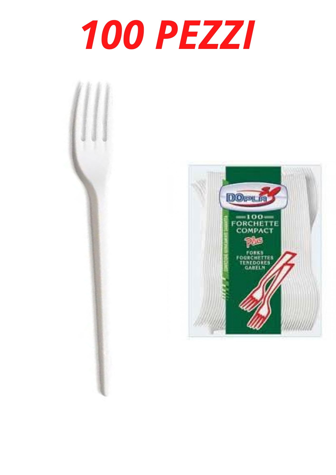 Confezione di forchette in plastica compostabili monouso Personalizzata, Prezzo Basso Garantito