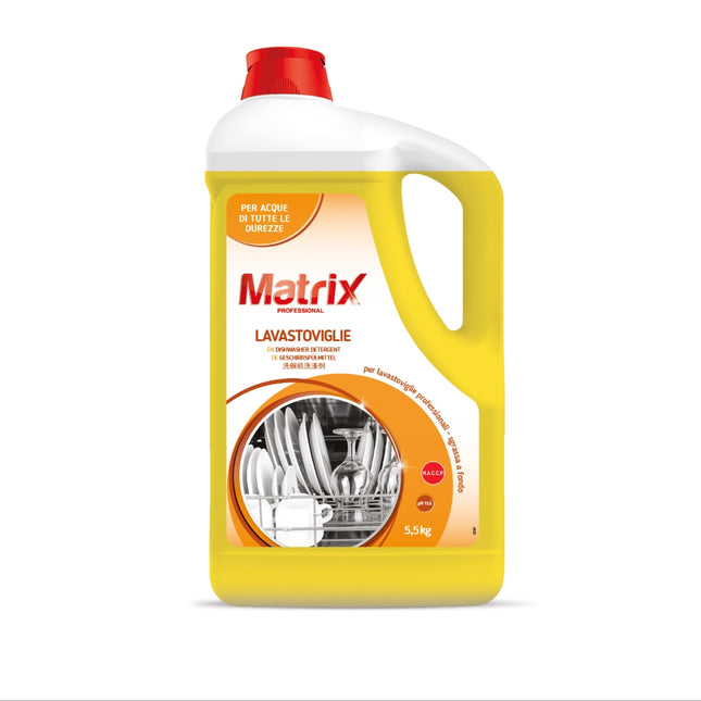 5,5KG di  Detergente per lavastoviglie professionale MATRIX anche per acque dure  certificato H.A.C.C.P.