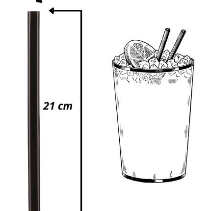 Cannucce lunghe 21 cm da cocktail monouso in plastica rigida Grandi